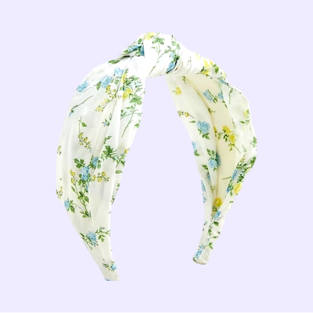 J Crew Liberty turban knot in blue yellow